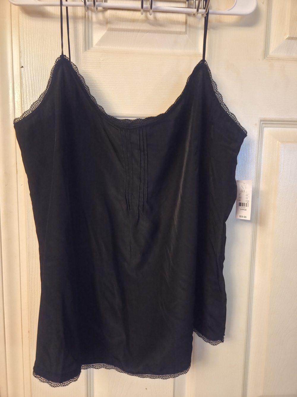 New York & Company Black Lace-Trim Camisole